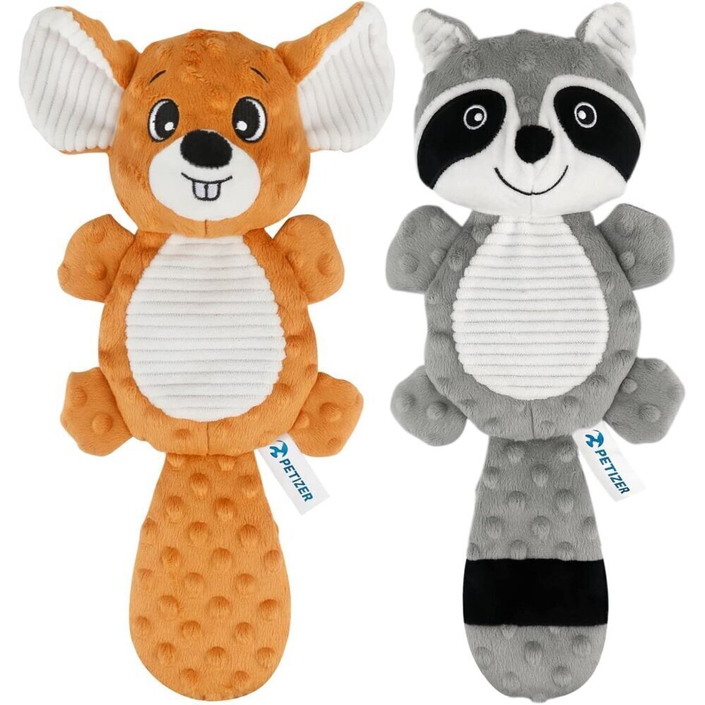 Plush Squeaky Dog Toys, Stuffed and Crinkle Dog Chew Toys, Interactive Toys for